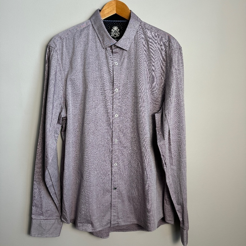 English Laundry Men's Long Sleeve Dress Shirt Button Up Grayish-Purple Sizeβ XL